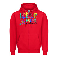 Red love needs no words autism Zipper Hoodie - MaliasSmallBusiness