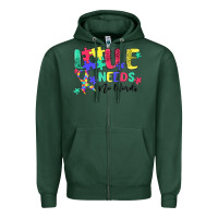 Sports Green love needs no words autism Zipper Hoodie - MaliasSmallBusiness