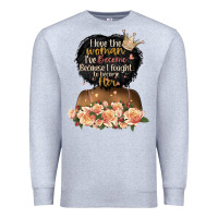 Heather Grey i love the woman l've become black girl Premium Sweatshirt - Artiststas