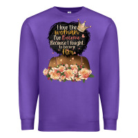 Purple i love the woman l've become black girl Premium Sweatshirt - Artiststas