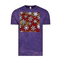 Cloud Purple christmas snow crystals with plaid seamless pattern Vintage Tee - BundleAndBundleShop