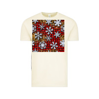 Vintage Arctic christmas snow crystals with plaid seamless pattern Vintage Tee - BundleAndBundleShop