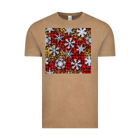 Vintage Coffee christmas snow crystals with plaid seamless pattern Vintage Tee - BundleAndBundleShop
