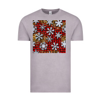 Vintage Zinc christmas snow crystals with plaid seamless pattern Vintage Tee - BundleAndBundleShop