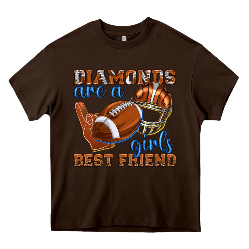 Diamonds Are A Girls Best Friend Football Heavy Core Tee by texasbilliewilder | Teevron