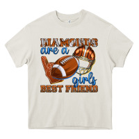 Cream diamonds are a girls best friend football Heavy Core Tee - texasbilliewilder