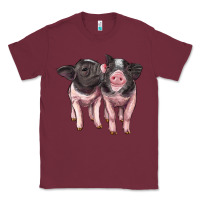 Burgundy cute baby pigs Classic Tee - Artiststas