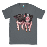 Charcoal Heather cute baby pigs Classic Tee - Artiststas
