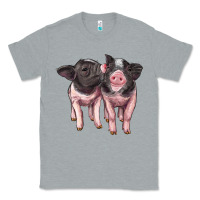 Heather Grey cute baby pigs Classic Tee - Artiststas
