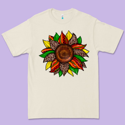 Premium Tee juneteenth leopard sunflower
