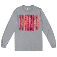 Heather Grey valentines day leopard glitter brushstroke Long Sleeve Tee - Jasminsmagicworld
