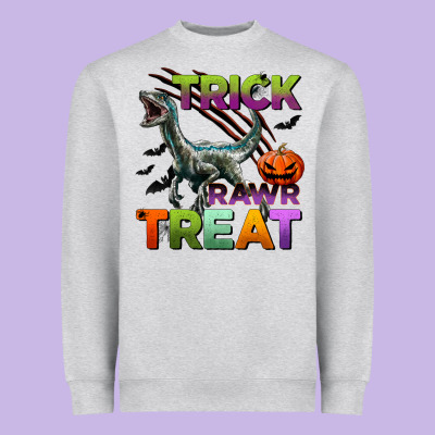 Trick Rawr Treat Heavyweight Sweatshirt Designed By Bundleandbundleshop