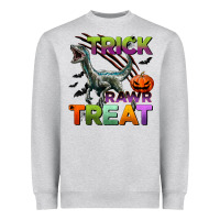 Heather Grey trick rawr treat Heavyweight Sweatshirt - BundleAndBundleShop