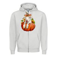Dove Grey fall pumpkin lamb nancy cooper Zipper Hoodie - NancyCooperArtShop
