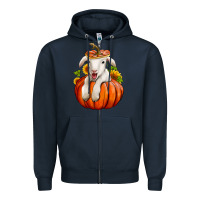 Navy fall pumpkin lamb nancy cooper Zipper Hoodie - NancyCooperArtShop