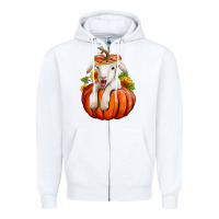 White fall pumpkin lamb nancy cooper Zipper Hoodie - NancyCooperArtShop