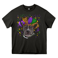 Asphalt Mardi Gras Pitbull with Hat Heavy Core Tee - RanaPortraitStore