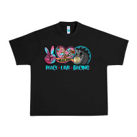 Black peace love racing Urban Heavy Tee - AdoDesignShop