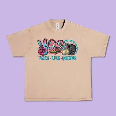 Peace Love Racing Urban Heavy Tee Designed By Adodesignshop