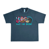 Midnight Navy peace love racing Urban Heavy Tee - AdoDesignShop
