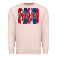 Pale Pink phillies baseball team spirit brushstrokes Premium Sweatshirt - Artiststas