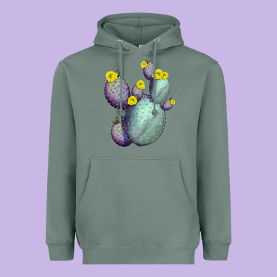 Opunthia Santa Rita Cactus Heavyweight Hoodie Designed By Lillyallendesigns