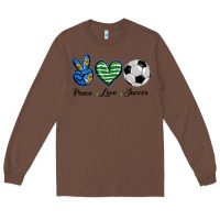 Chestnut peace love soccer Long Sleeve Tee - BarkalooDesign