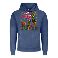 Vintage Denim flamingo merry christmas Vintage Hoodie - AdoDesignShop