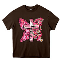 Chocolate Brown faith cancer cross Heavy Core Tee - Zillion Design Studio