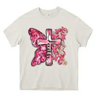 Cream faith cancer cross Heavy Core Tee - Zillion Design Studio