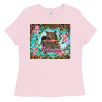 Bubblegum Pink mama bear haunting fish floral Ladies Tee - RanaPortraitStore