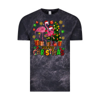 Cloud Black flamingo merry christmas Vintage Tee - AdoDesignShop