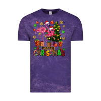 Cloud Purple flamingo merry christmas Vintage Tee - AdoDesignShop