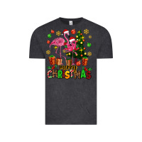 Vintage Black flamingo merry christmas Vintage Tee - AdoDesignShop