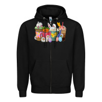 Black Easter coffee cups Zipper Hoodie - NancyCooperArtShop