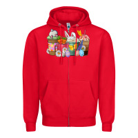 Red Easter coffee cups Zipper Hoodie - NancyCooperArtShop