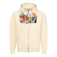 Sandshell Easter coffee cups Zipper Hoodie - NancyCooperArtShop