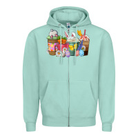 Seafoam Easter coffee cups Zipper Hoodie - NancyCooperArtShop