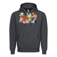 Smoke Easter coffee cups Zipper Hoodie - NancyCooperArtShop