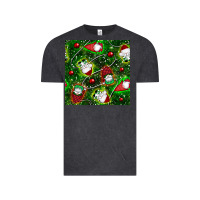 Vintage Black christmas gnomes seamless pattern Vintage Tee - BundleAndBundleShop
