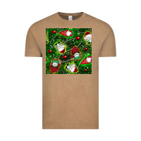 Vintage Coffee christmas gnomes seamless pattern Vintage Tee - BundleAndBundleShop