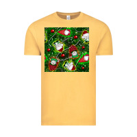 Vintage Mustard christmas gnomes seamless pattern Vintage Tee - BundleAndBundleShop