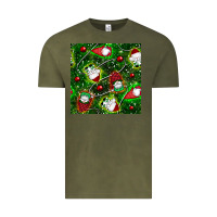 Vintage Olive christmas gnomes seamless pattern Vintage Tee - BundleAndBundleShop