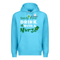 Ocean Blue Safety First Drink With A Nurse Premium Hoodie - Bettercallsaul