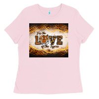 Bubblegum Pink love of the tigers Ladies Tee - RanaPortraitStore