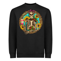 Black western skeleton coffee sunflowers Heavyweight Sweatshirt - Artiststas
