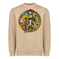 Mushroom western skeleton coffee sunflowers Heavyweight Sweatshirt - Artiststas
