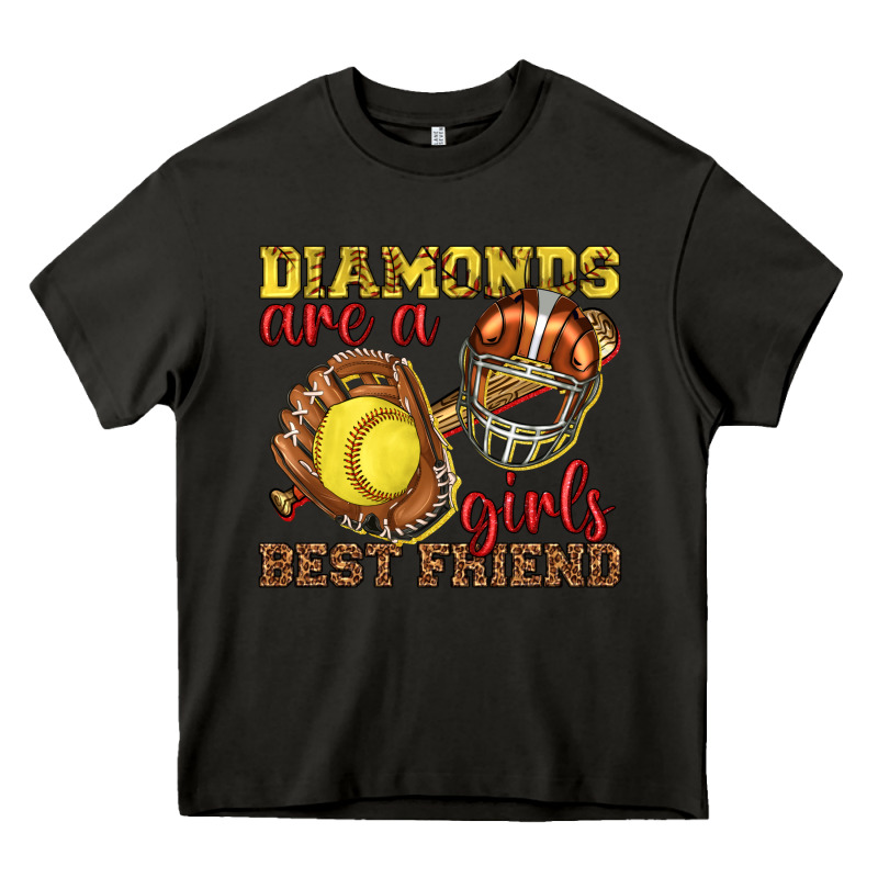 Diamonds Are A Girls Best Friend Softball Heavy Core Tee by texasbilliewilder | Teevron