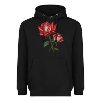 Black Love Rose Heavyweight Hoodie - LillyAllenDesigns