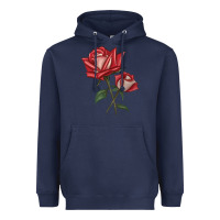 Navy Love Rose Heavyweight Hoodie - LillyAllenDesigns